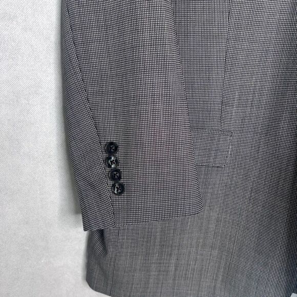 Calvin Klein 100% Wool Pattern Black Gray Sports Coat Blazer Jacket Size 44R - Picture 11 of 11